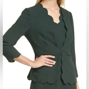 NWT Ted Baker Green Scalloped Blazer